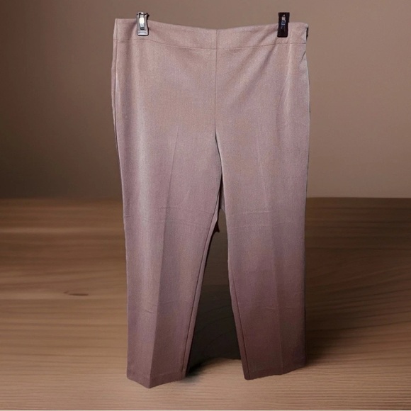 Talbots Petite Heritage Womens 16P  Dress Pants Side Zipper Flat Front Dark Tan - Picture 1 of 9